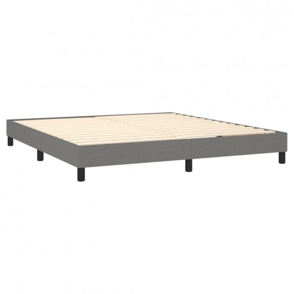 Sommier à lattes de lit avec matelas Gris foncé 180x200cm Tissu