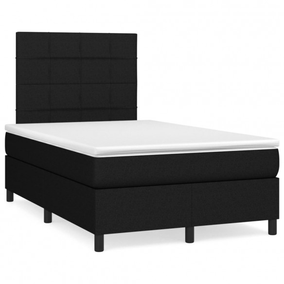 Cadre de lit avec matelas Noir 120x200 cm Tissu