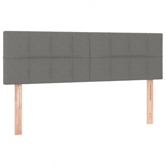 Cadre de lit et matelas et LED Gris foncé 140x190 cm