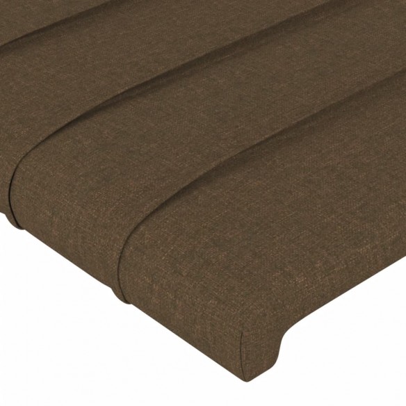 Cadre de lit avec tête de lit Marron foncé 140x190 cm Tissu