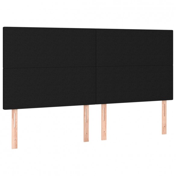 Têtes de lit 4 pcs Noir 90x5x78/88 cm Tissu