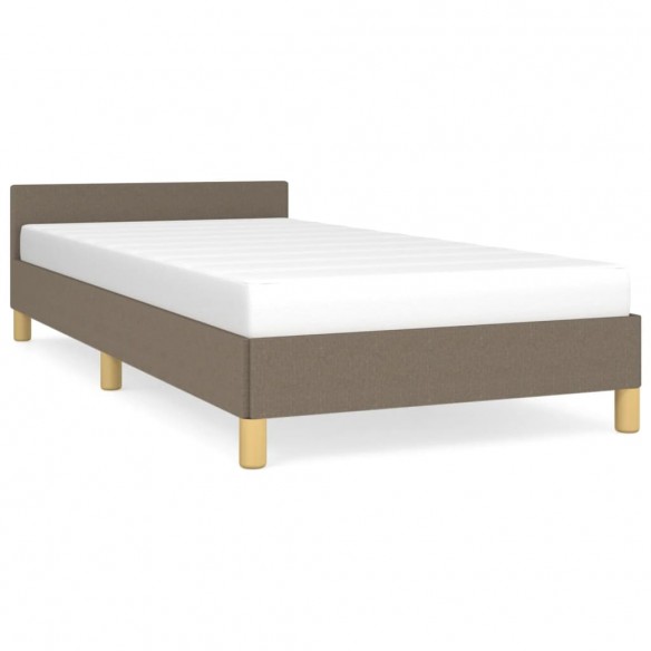 Cadre de lit avec tête de lit Taupe 80x200 cm Tissu