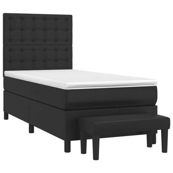 Cadre de lit avec matelas Noir 100x200 cm Similicuir