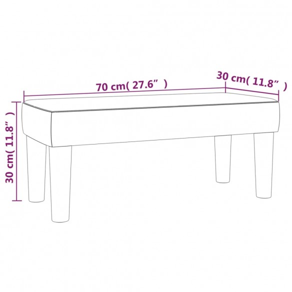 Banc Noir 70x30x30 cm Similicuir