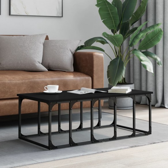 Table basse noir 100x50x35,5 cm bois d'ingénierie