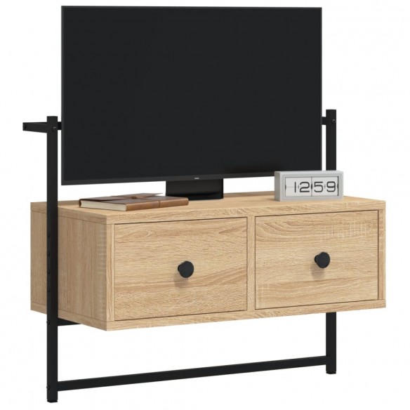 Meuble TV mural chêne sonoma 60,5x30x51 cm bois d'ingénierie