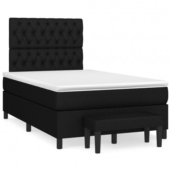 Cadre de lit avec matelas Noir 120x200 cm Tissu