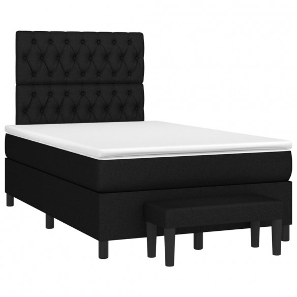 Cadre de lit avec matelas Noir 120x200 cm Tissu