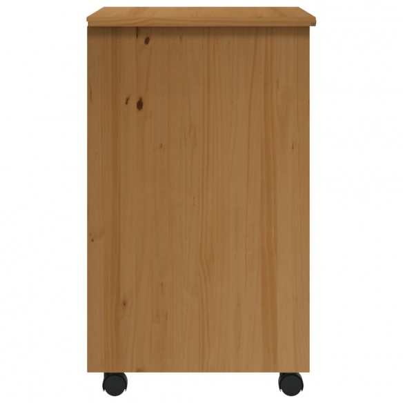 Armoire roulante avec tiroirs MOSS bois de pin marron miel