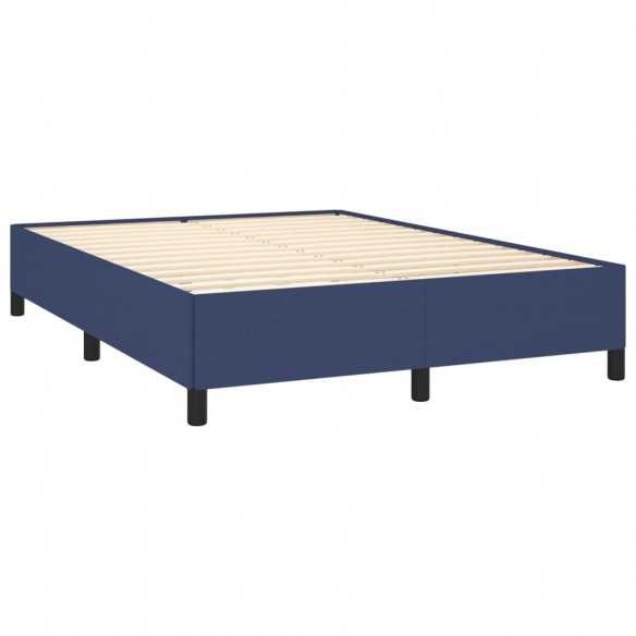 Cadre de lit avec matelas Bleu 140x200 cm Tissu