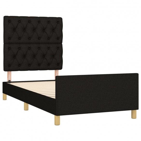 Cadre de lit avec tête de lit Noir 80x200 cm Tissu