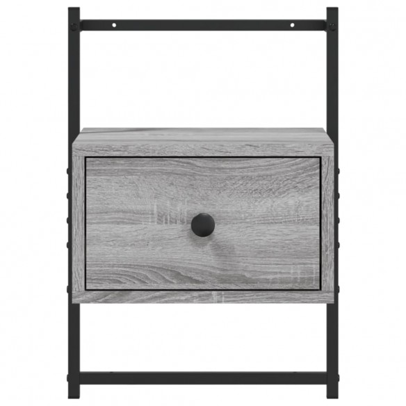 Table de chevet murale sonoma gris 35x30x51cm bois d'ingénierie