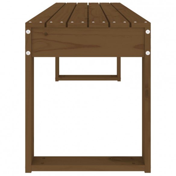 Banc de jardin marron miel 110x38x45 cm bois de pin massif