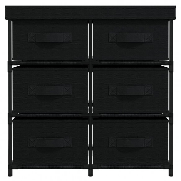 Armoire de rangement avec 6 tiroirs 55x29x55 cm Noir Acier