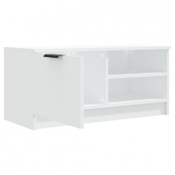 Meuble TV Blanc 80x35x36,5 cm Bois d'ingénierie