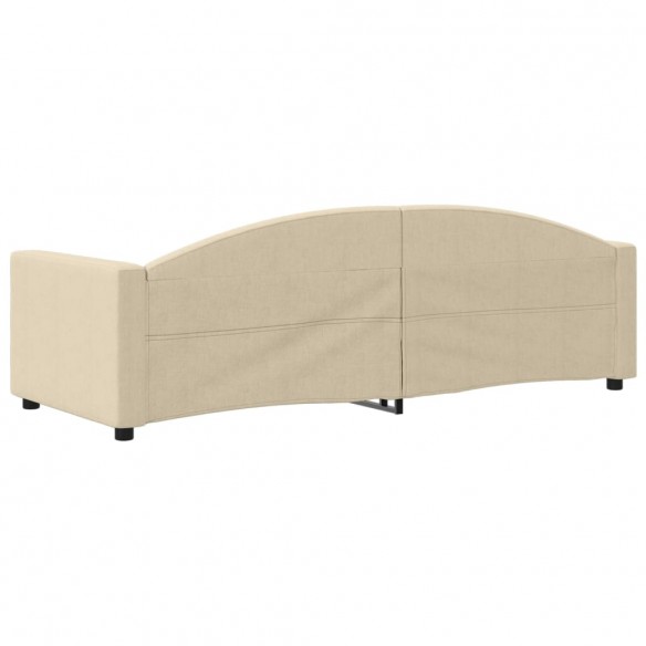 Lit de repos crème 80x200 cm tissu