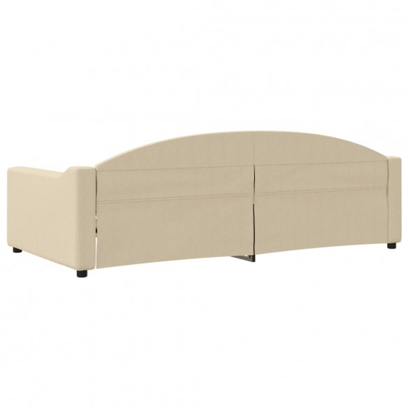 Lit de repos crème 100x200 cm tissu