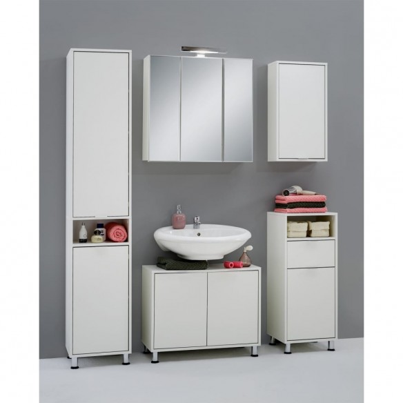 FMD Meuble de salle de bain sous évier 70x32,9x49,5 cm blanc