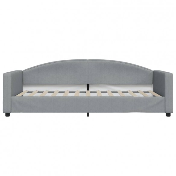 Lit de jour avec matelas gris clair 90x200 cm tissu