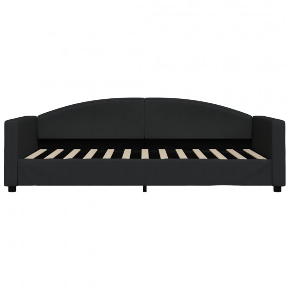 Lit de jour avec matelas noir 90x200 cm tissu