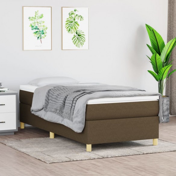 Cadre de lit avec matelas Marron foncé 90x200 cm