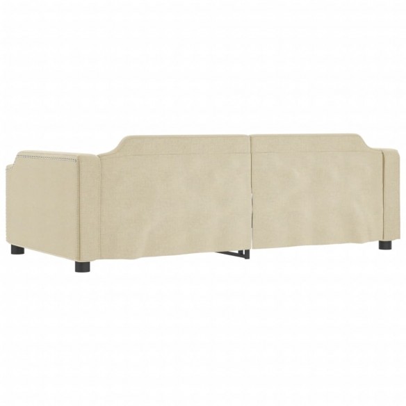 Lit de repos crème 100x200 cm tissu