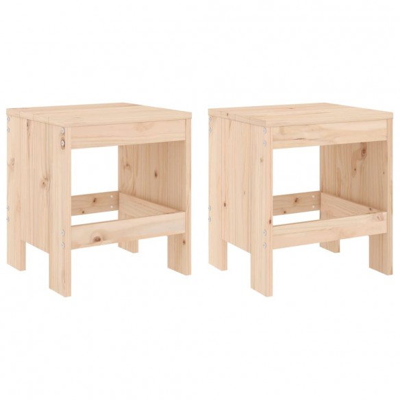 Tabourets de jardin 2 pcs 40x36x45 cm bois massif de pin