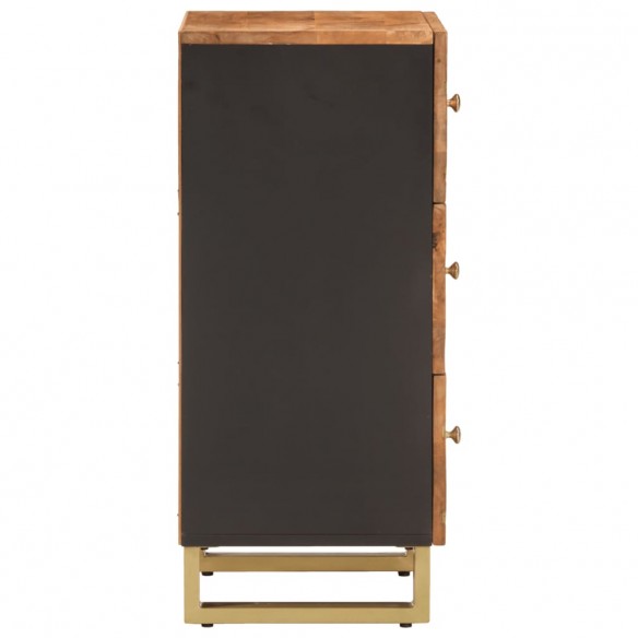 Armoire latérale marron et noir 40x33,5x75 cm bois de manguier