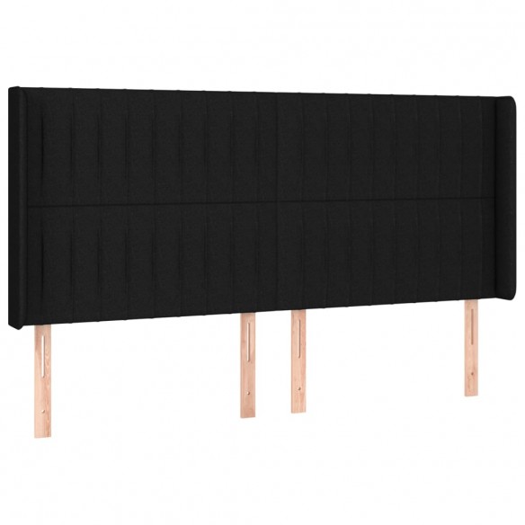 Cadre de lit matelas et LED Noir 160x200 cm Tissu