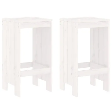Tabourets de bar 2 pcs blanc 40x36x75 cm bois massif de pin 2
