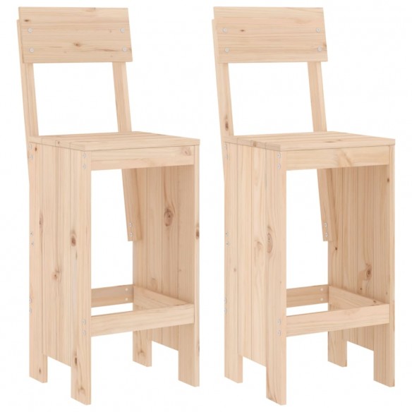 Tabourets de bar 2 pcs 40x48,5x115,5 cm bois massif de pin