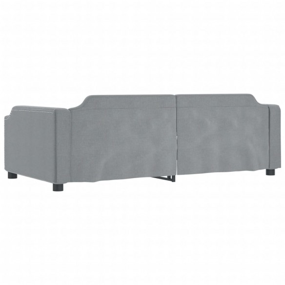 Lit de repos gris clair 80x200 cm tissu