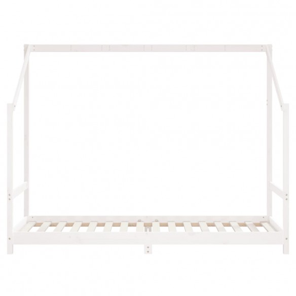 Cadre de lit d'enfant blanc 2x(90x200) cm bois de pin massif