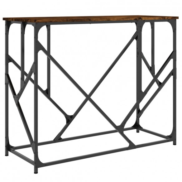 Table console chêne fumé 100x40x80 cm bois d'ingénierie