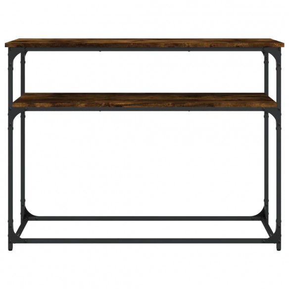 Table console chêne fumé 100x35,5x75 cm bois d'ingénierie