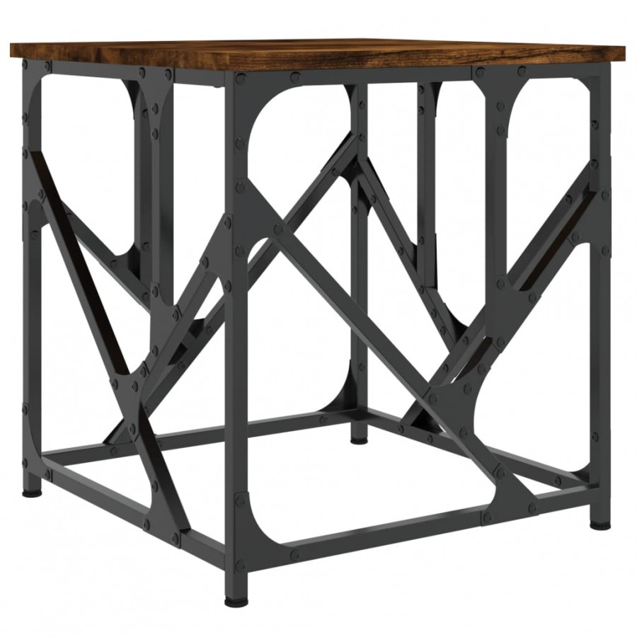 Table basse chêne fumé 45x45x47,5 cm bois d'ingénierie