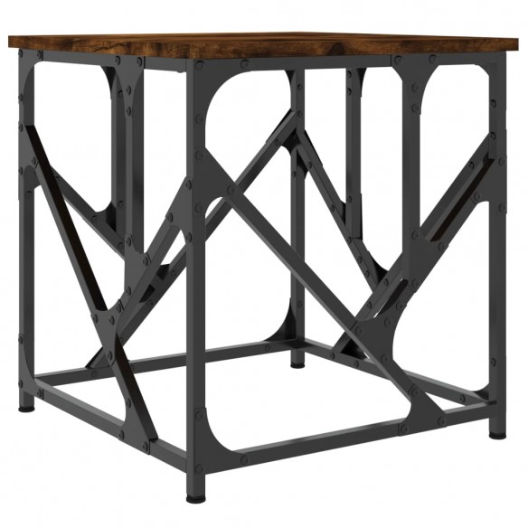 Table basse chêne fumé 45x45x47,5 cm bois d'ingénierie