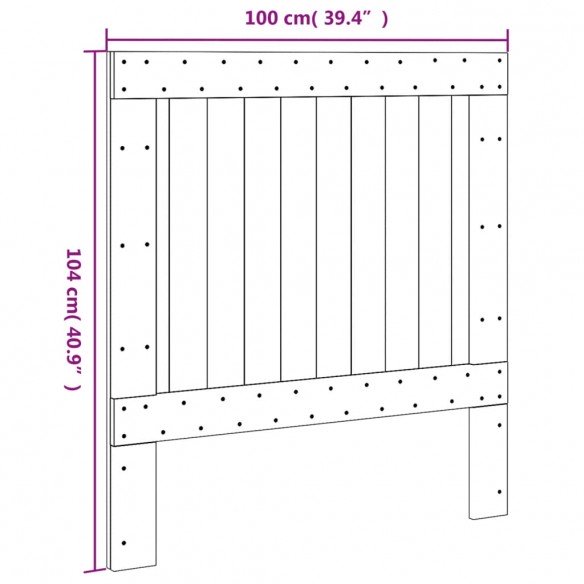 Tête de lit 100x104 cm bois massif de pin