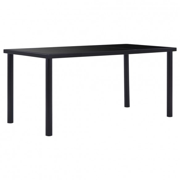 Table de salle à manger Noir 160x80x75 cm Verre trempé