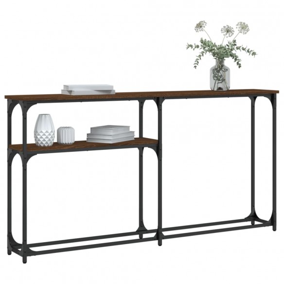 Table console chêne marron 145x22,5x75 cm bois d'ingénierie