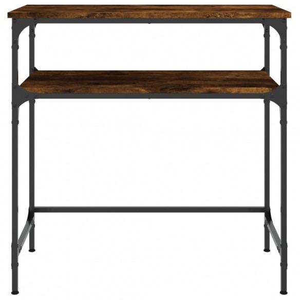 Table console chêne fumé 75x35,5x75 cm bois d'ingénierie