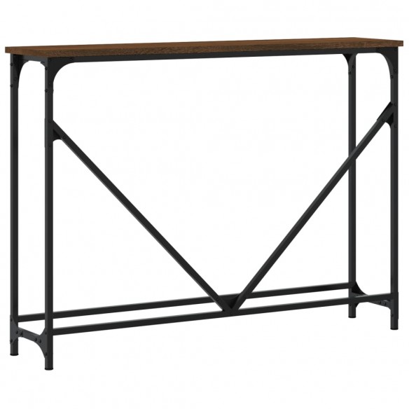 Table console chêne marron 102x22,5x75 cm bois d'ingénierie