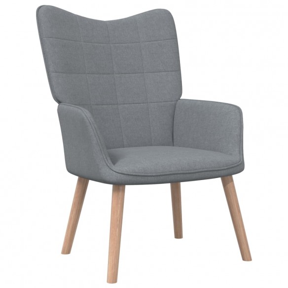 Chaise de relaxation avec tabouret Gris clair Tissu