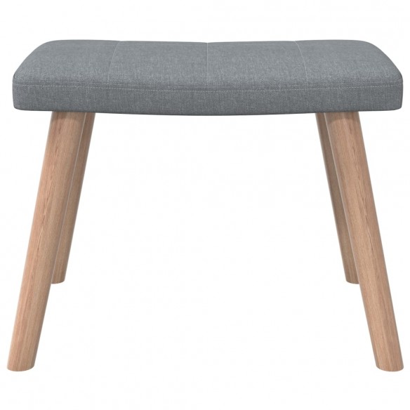 Chaise de relaxation avec tabouret Gris clair Tissu