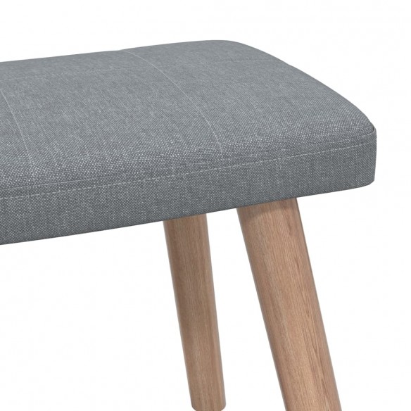 Chaise de relaxation avec tabouret Gris clair Tissu