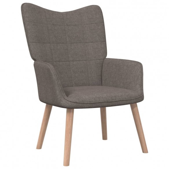 Chaise de relaxation avec tabouret Taupe Tissu