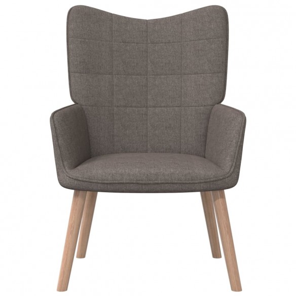 Chaise de relaxation avec tabouret Taupe Tissu