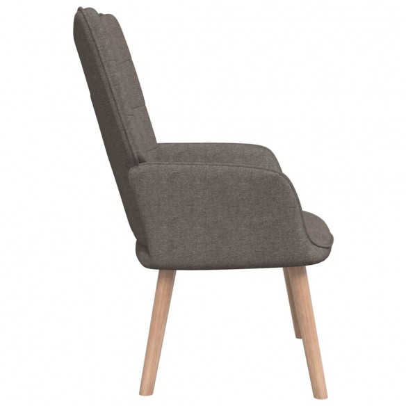 Chaise de relaxation avec tabouret Taupe Tissu