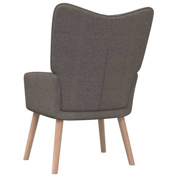 Chaise de relaxation avec tabouret Taupe Tissu