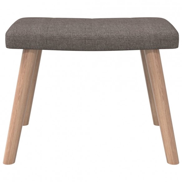 Chaise de relaxation avec tabouret Taupe Tissu